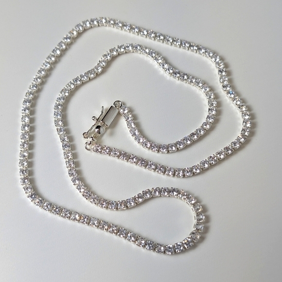 Luv Aj Jewelry - Silver Tennis Necklace